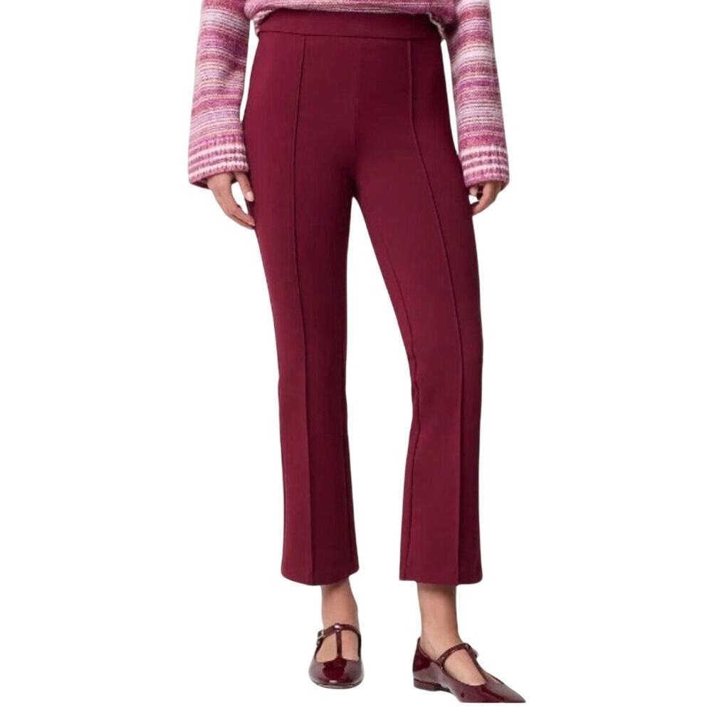 J.Crew Red Ponte Pull On Crop Flare Pants High Rise Size 0